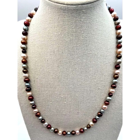 Multicolor Freshwater Pearl Necklace With Toggle Clasp.  A2 - Picture 1 of 8